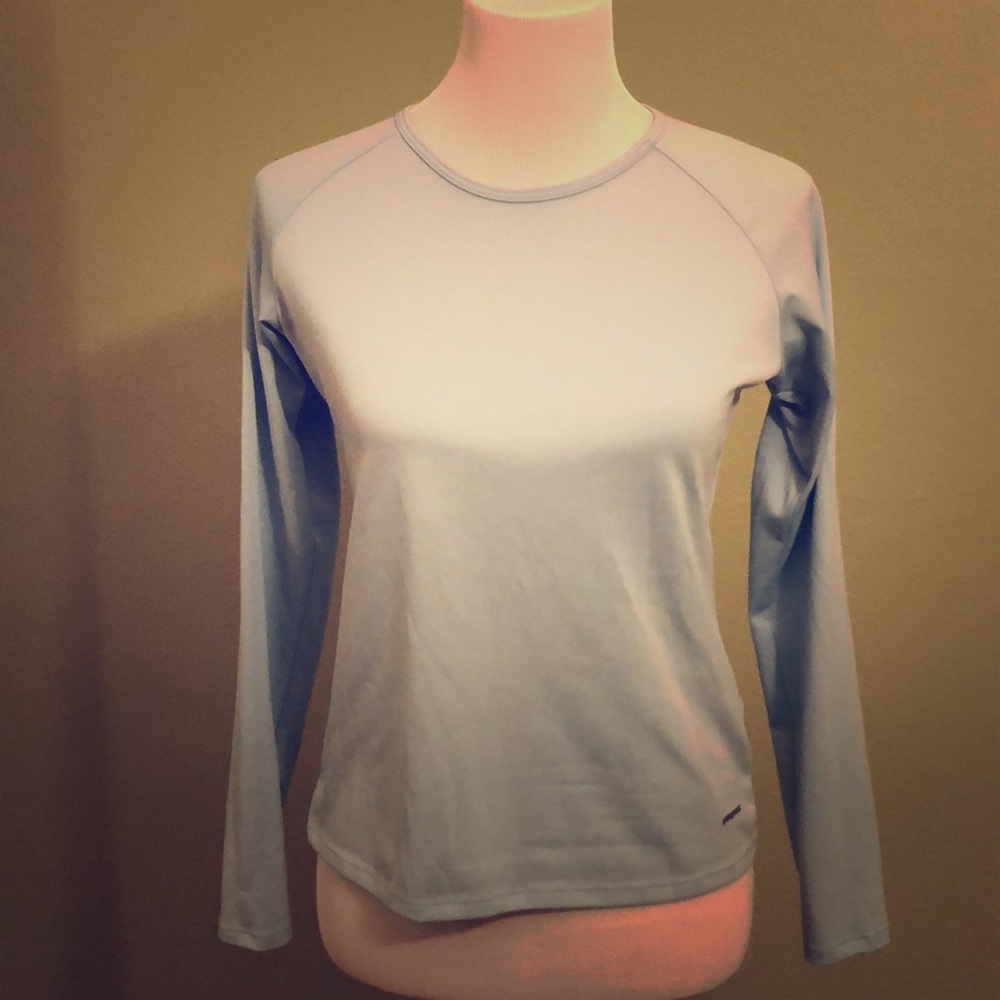 Patagonia blue capilene running shirt